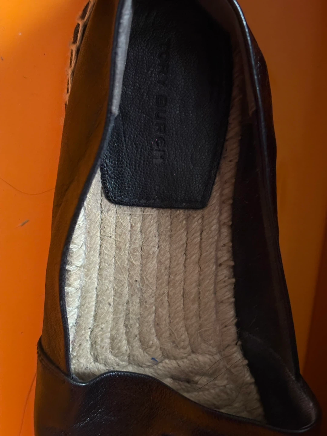 Tory Burch Black Leather Espadrille Flats - photo 2