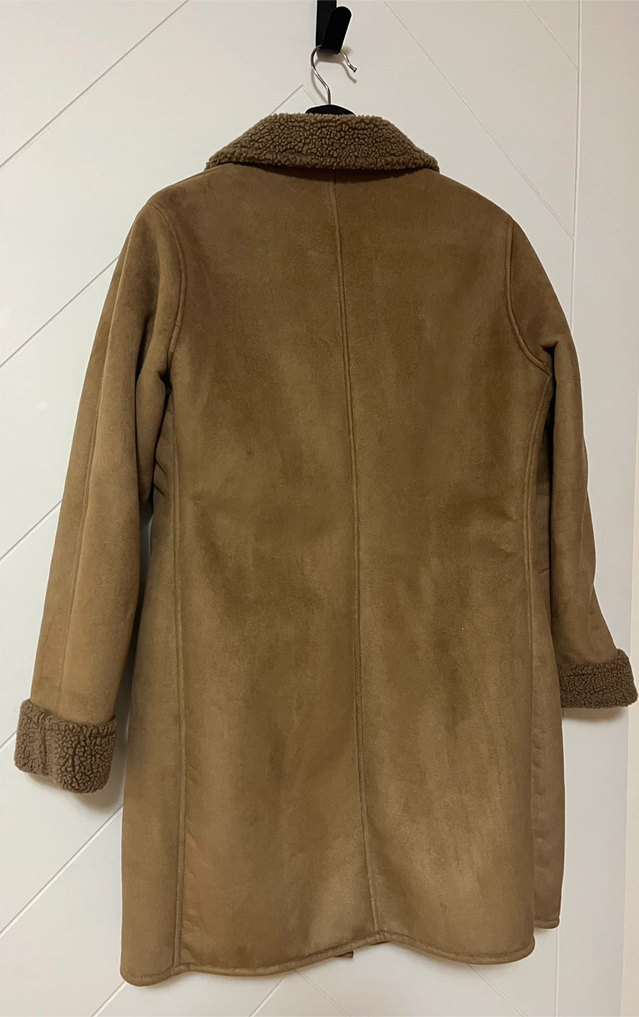 Lands' End Faux Suede Sherpa Lined Coat - Brown - photo 2
