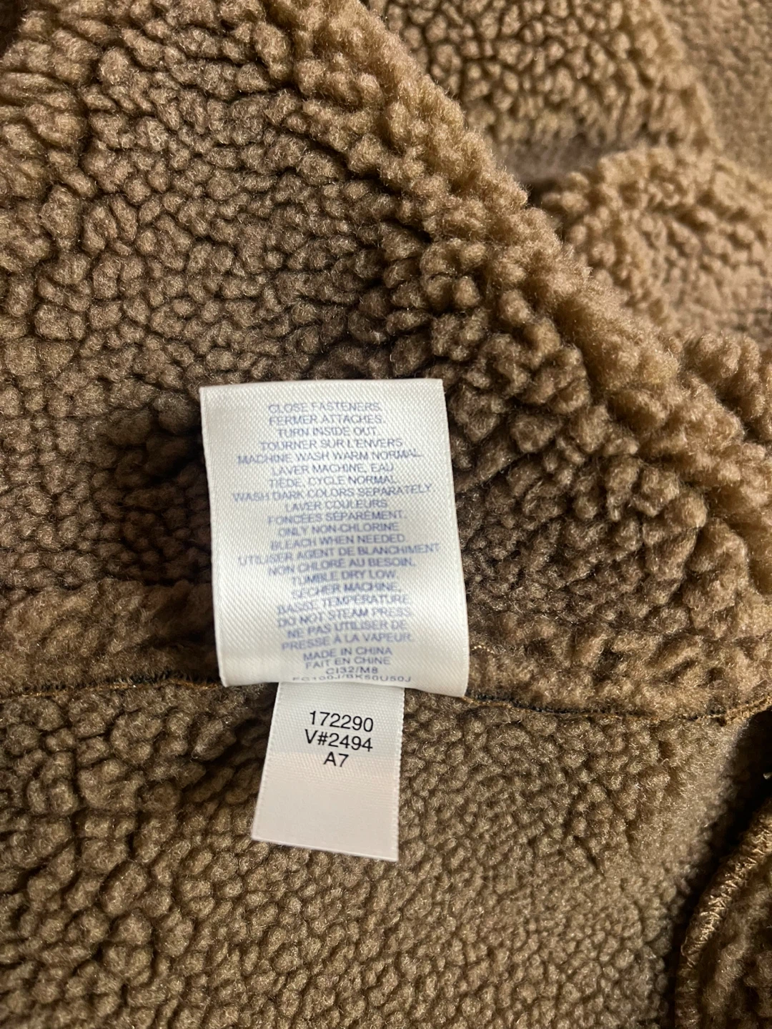 Lands' End Faux Suede Sherpa Lined Coat - Brown - photo 5