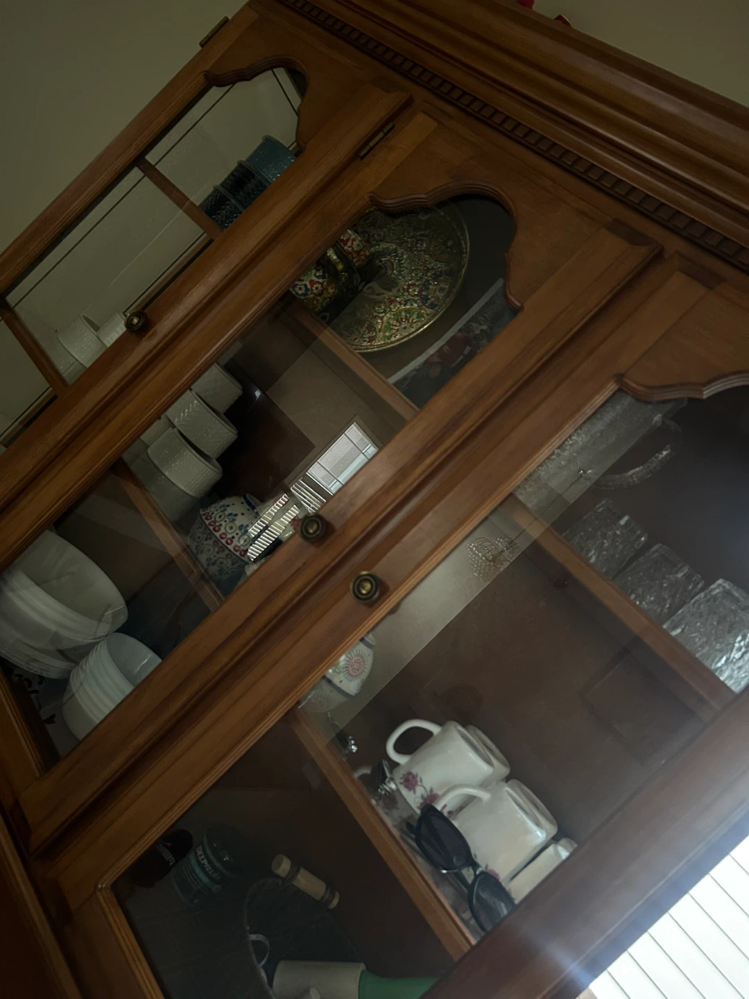 Wooden China Cabinet with Glass Doors - photo 2