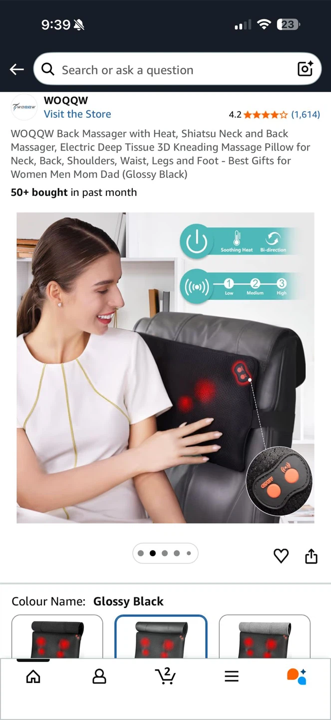 WOOQQW Shiatsu Neck and Back Massager with Heat - photo 4