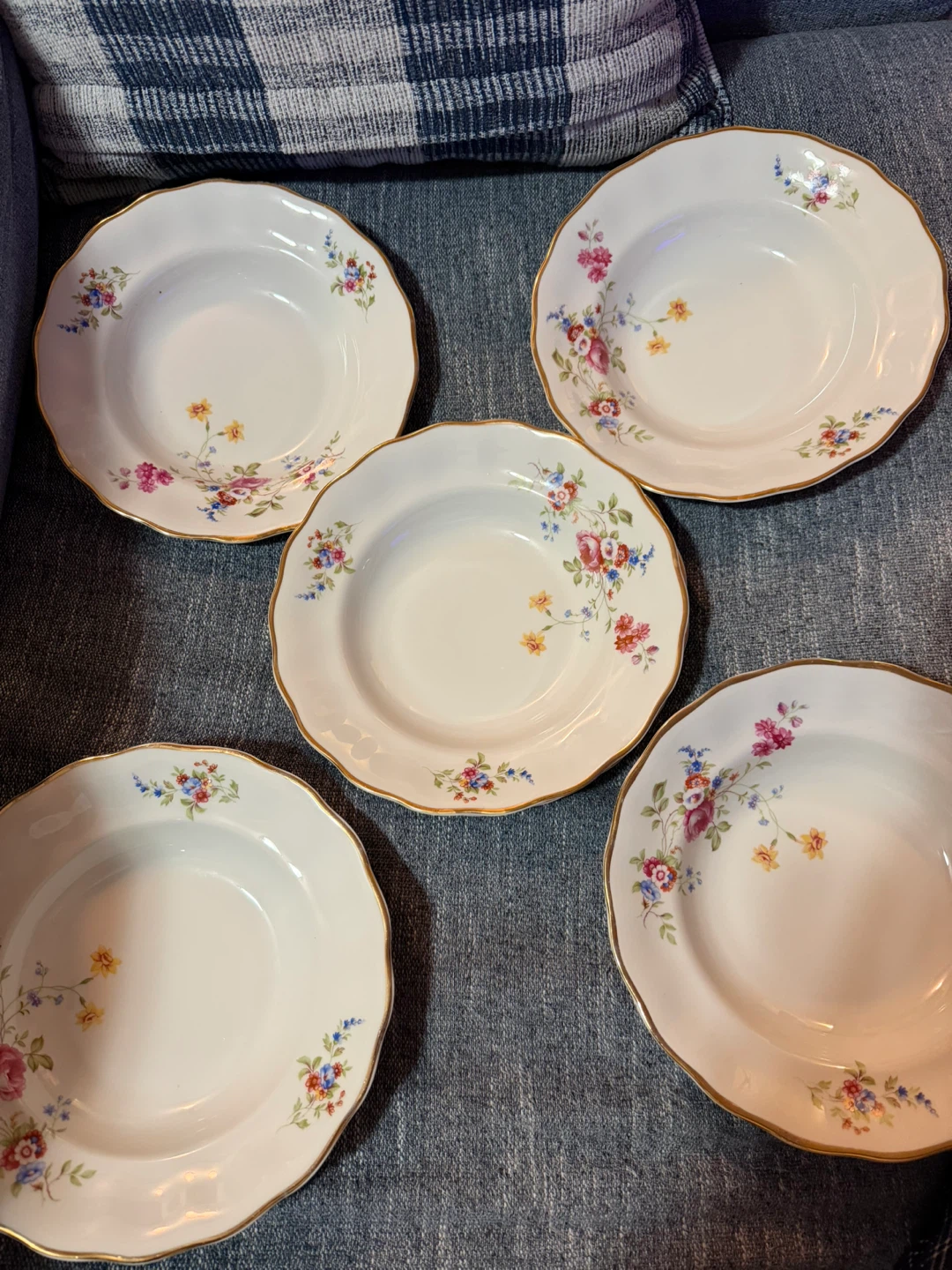 Kruse & Gabor Poland Floral Rimmed Plates (Set of 6 - photo 2