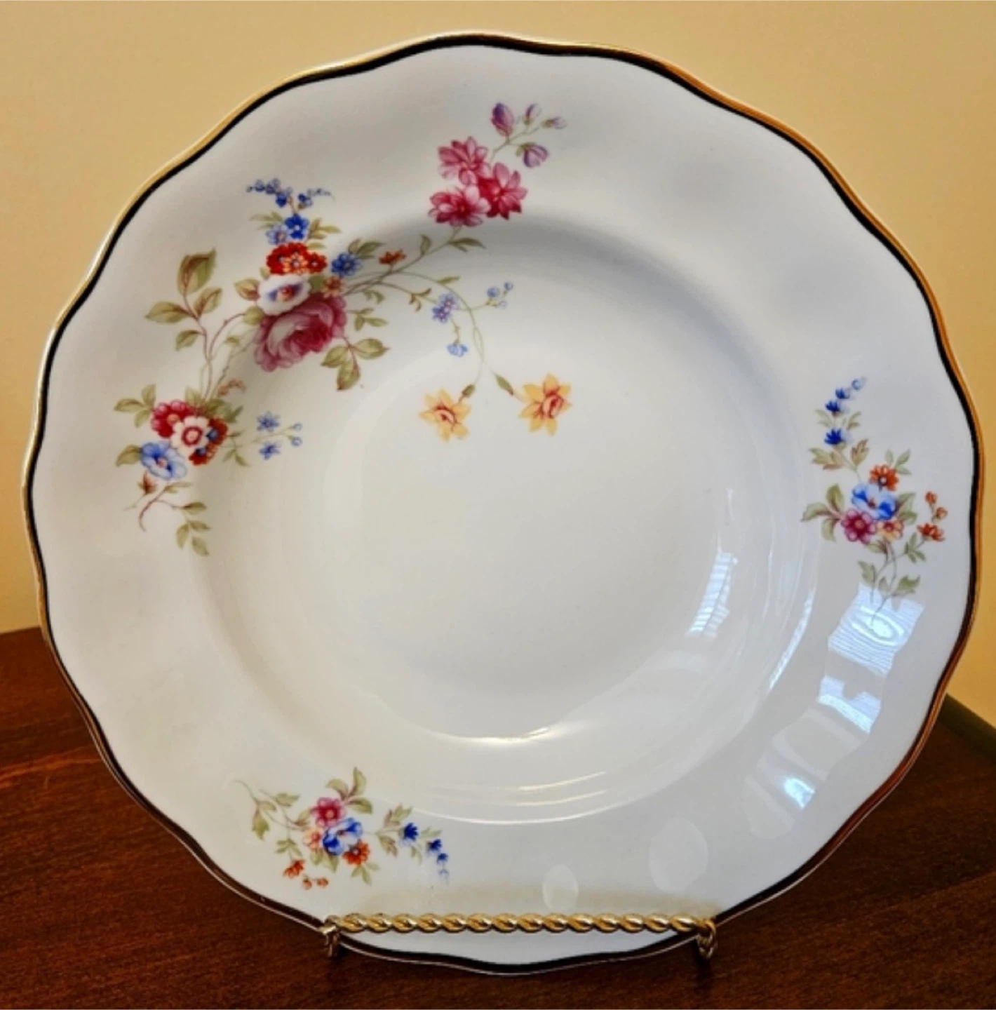 Kruse & Gabor Poland Floral Rimmed Plates (Set of 6