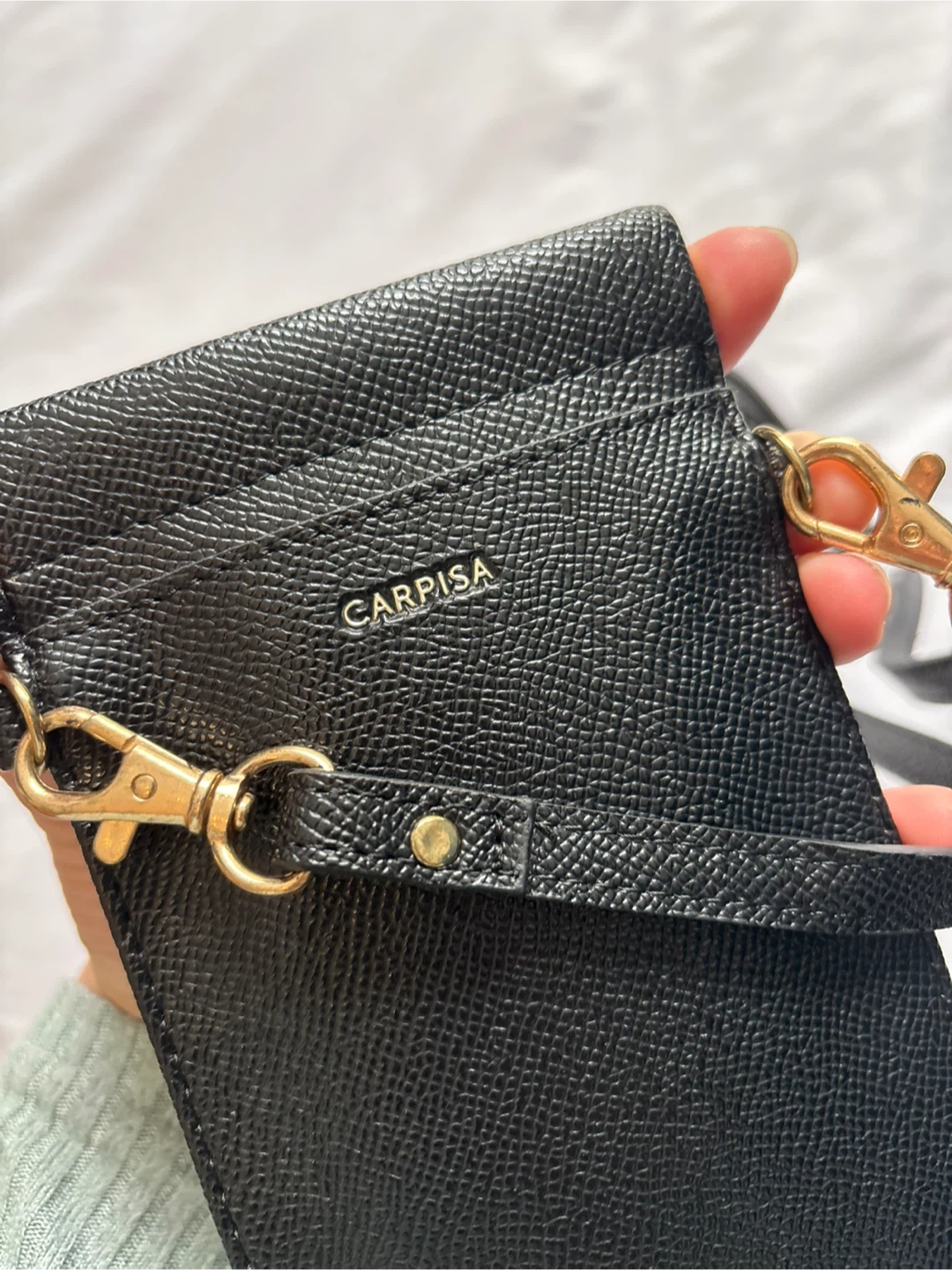 CARPISA Black Faux Leather Phone Pouch with Strap - photo 3