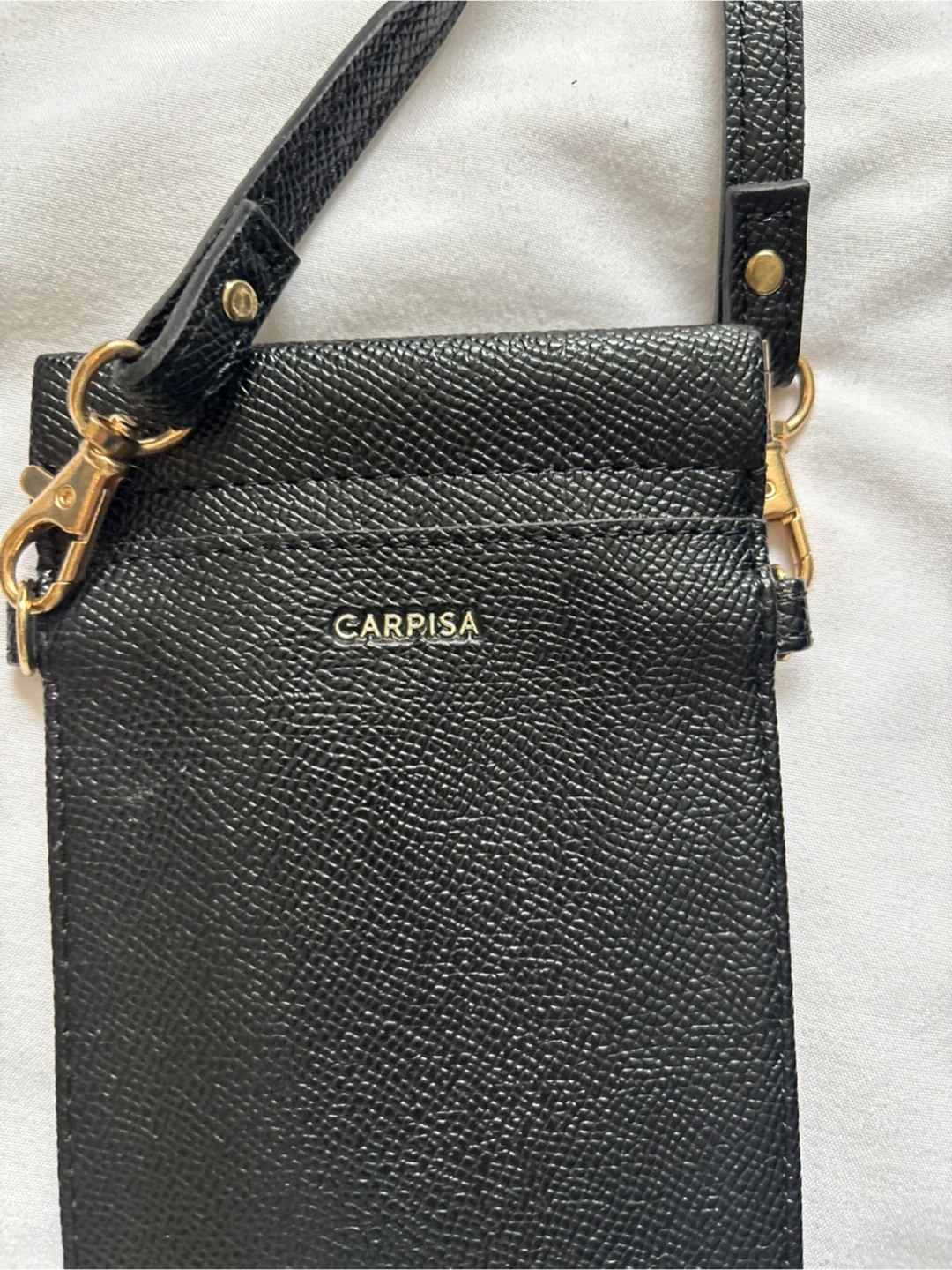 CARPISA Black Faux Leather Phone Pouch with Strap - photo 2