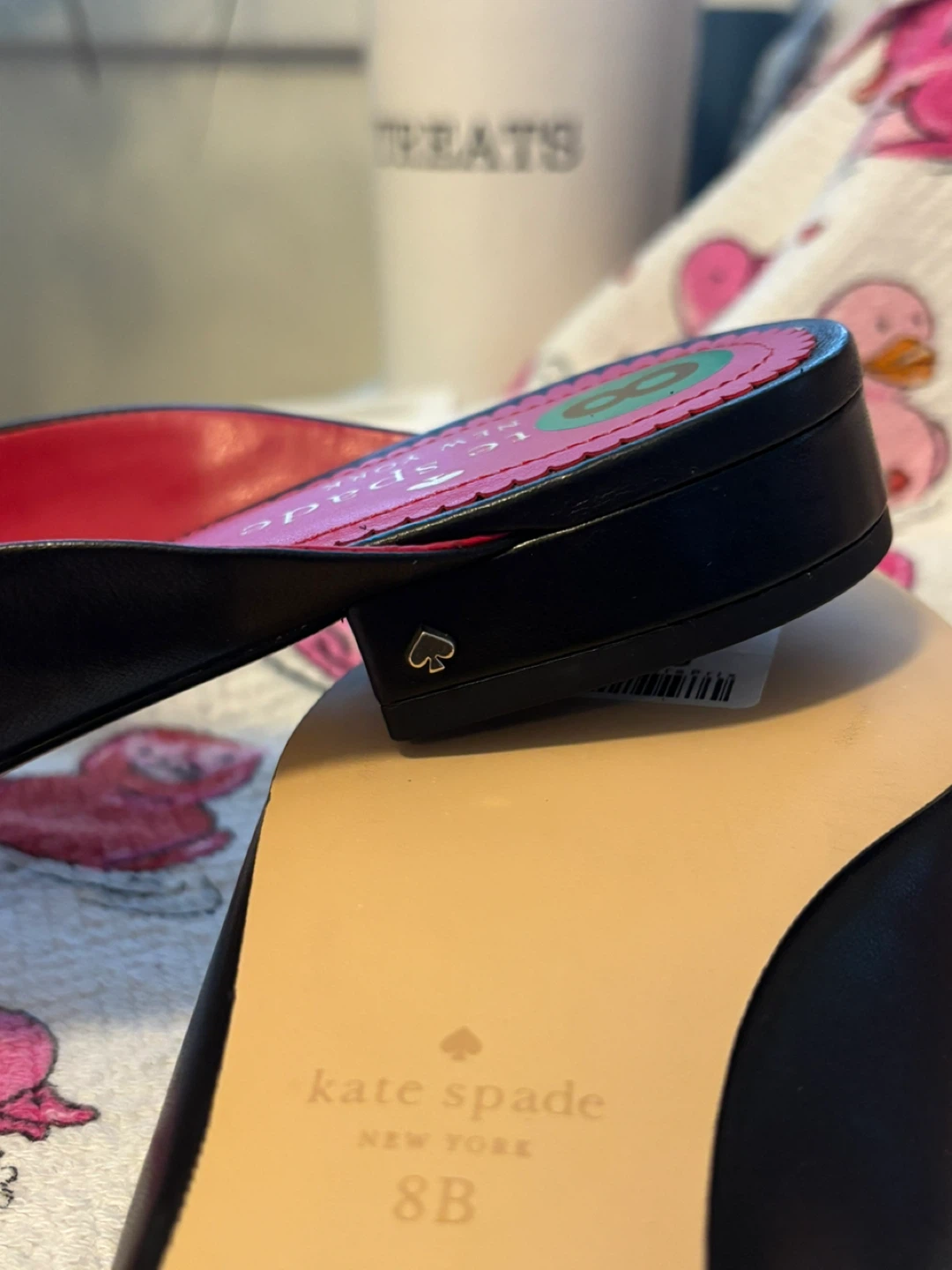 Kate Spade Black Heart Mules - Size 8B - photo 2