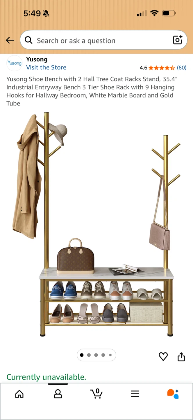 Entryway Bench with Coat Rack 🥕