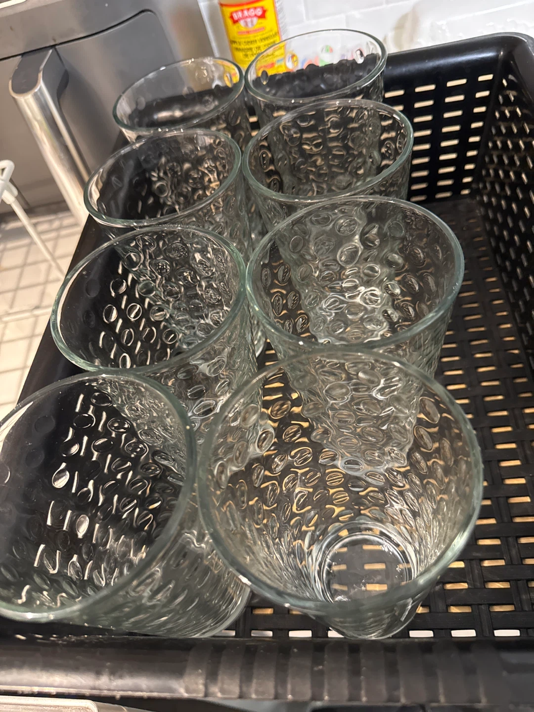 🥕Set of 8 Textured Glass Cups