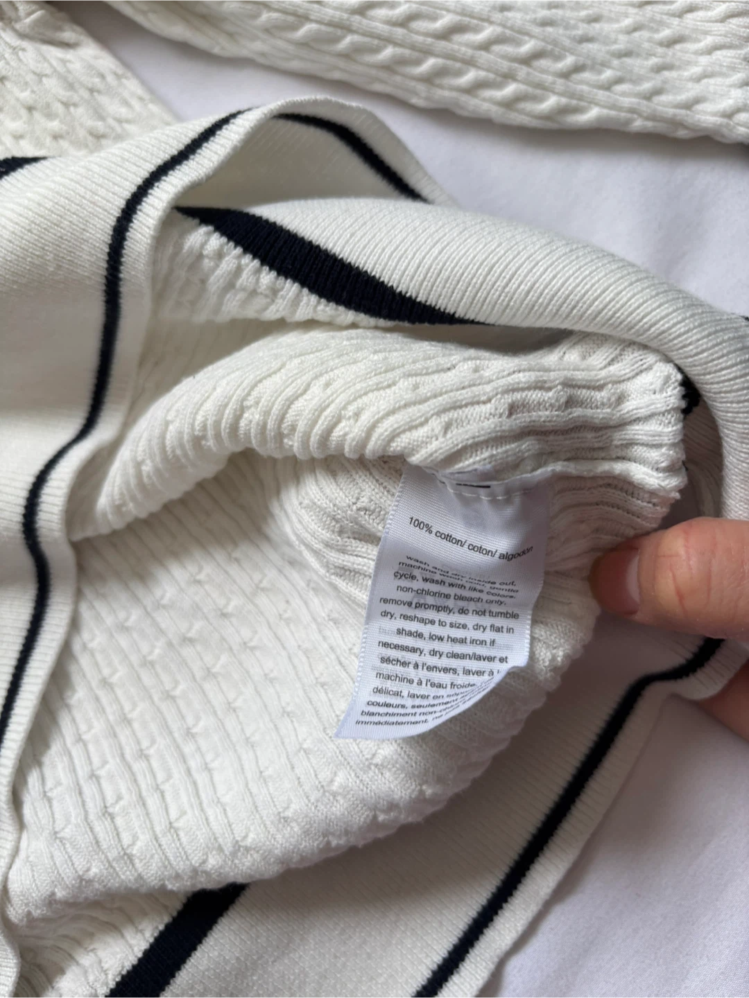 Tommy Hilfiger White Cable Knit Polo Sweater XL - photo 3