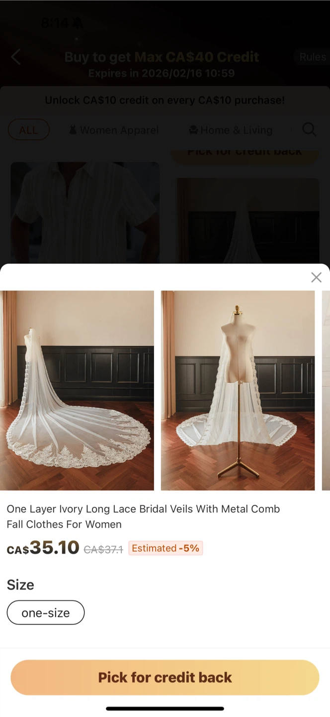 One Layer Ivory Long Lace Bridal Veil With Metal Comb - photo 2