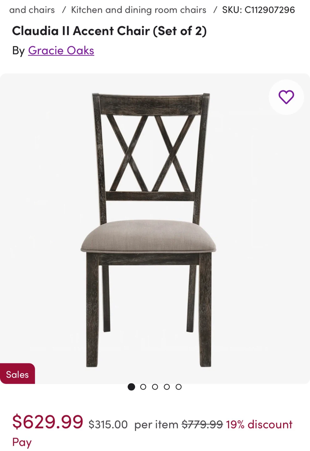 Gracie Oaks Claudia II Accent Chair (Set of 2)