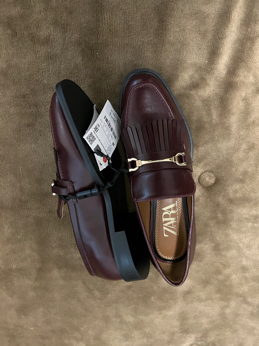 Zara Burgundy Loafers *Vegan - photo 3
