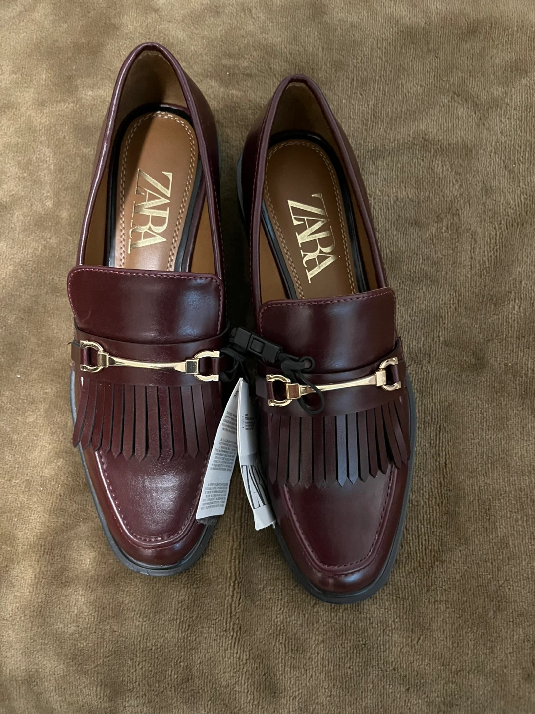 Zara Burgundy Loafers *Vegan