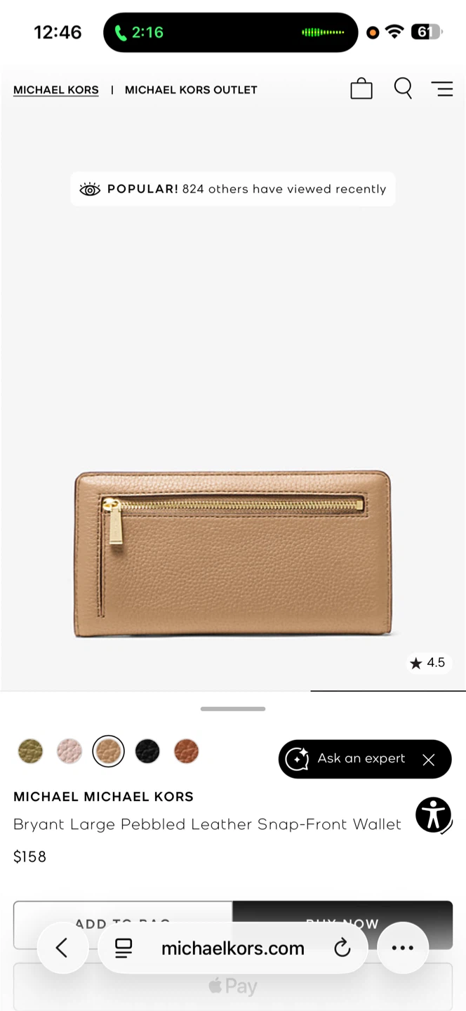 Michael Kors Bryant Large Pebbled Leather Snap-Front Wallet - photo 3