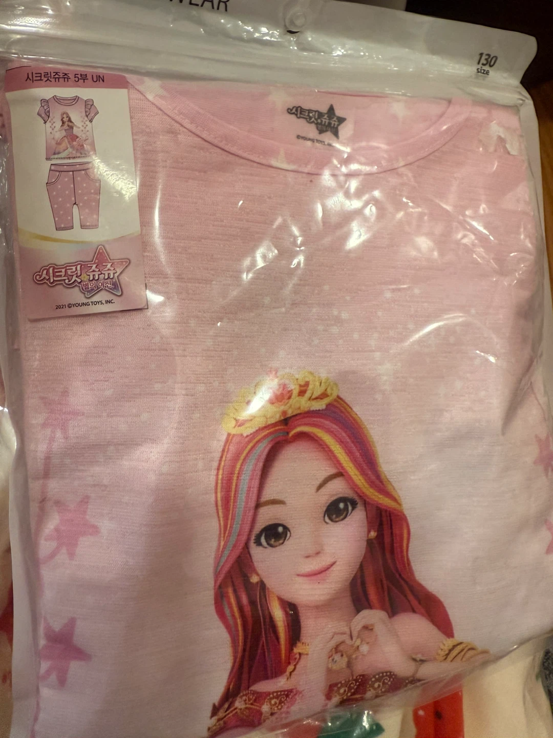 Pink Character Pajama Set - Size 130