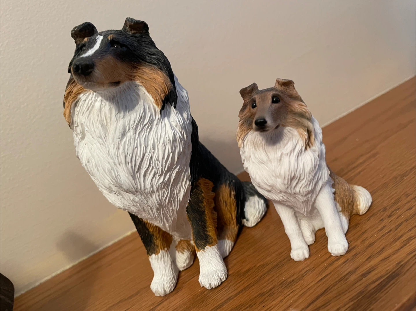 Set of 2 Collie Dog Figurines