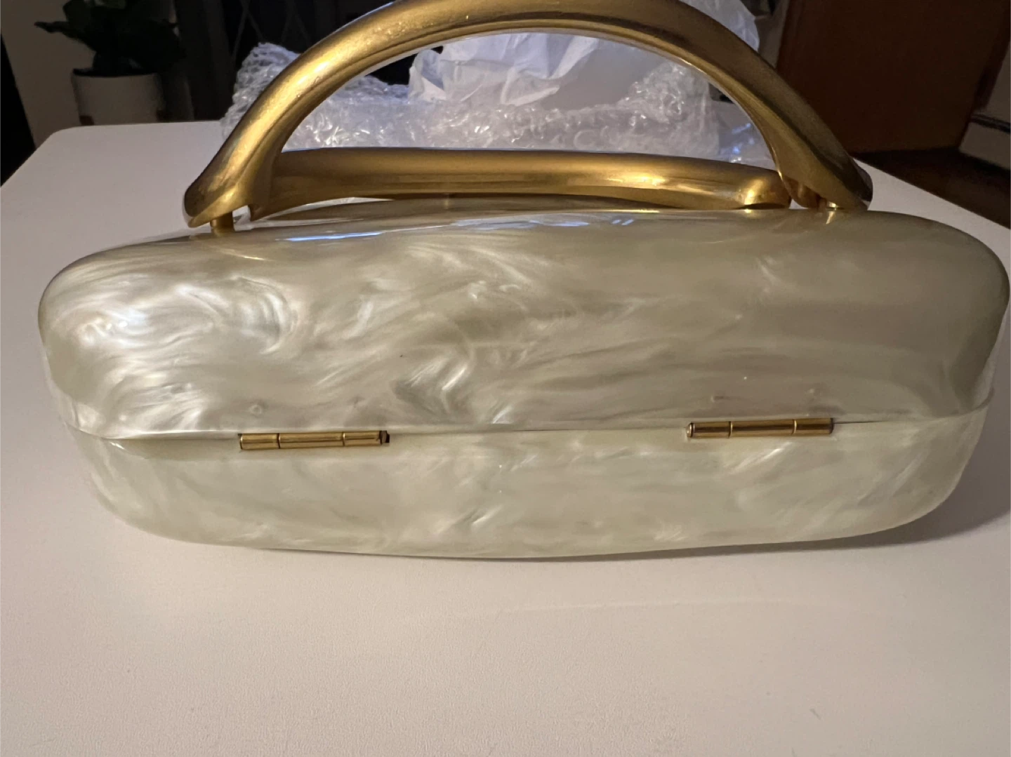 DEBIMY Women Acrylic Clutch Box with Gold Handle & Chain - photo 2