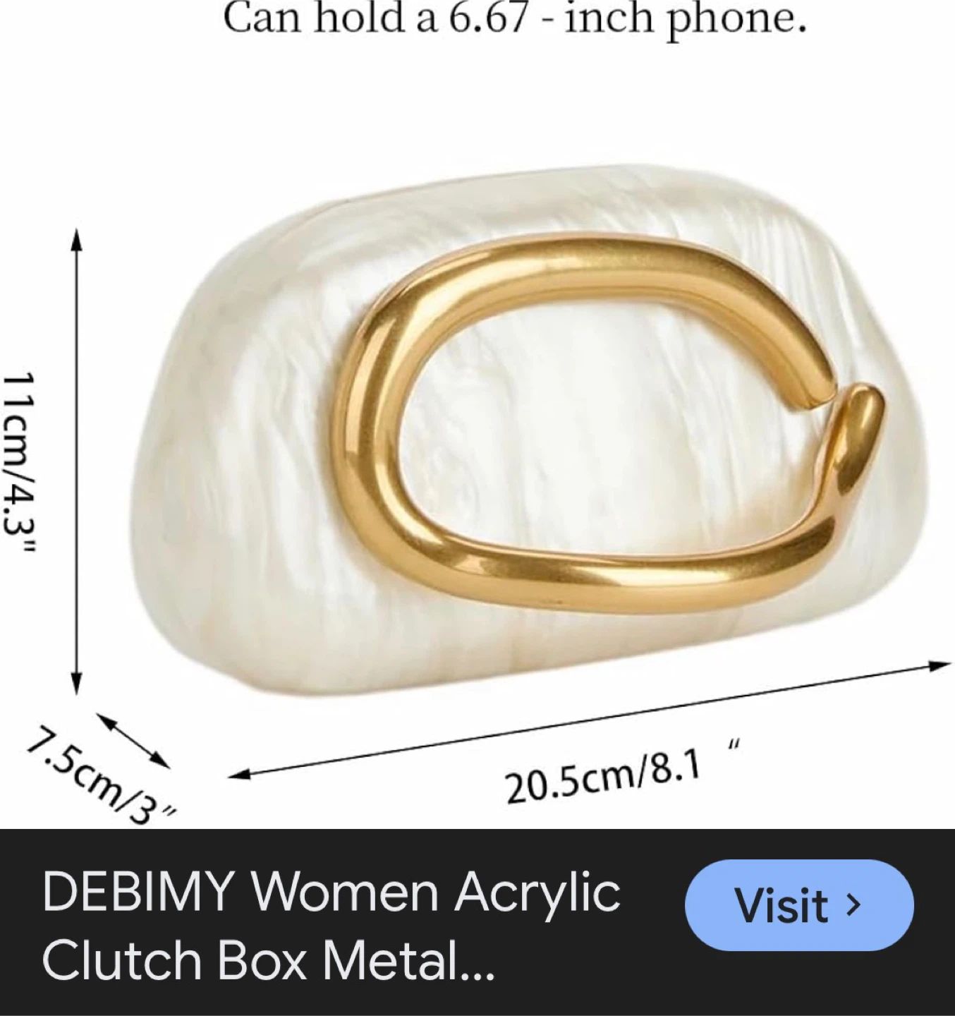 DEBIMY Women Acrylic Clutch Box with Gold Handle & Chain - photo 5