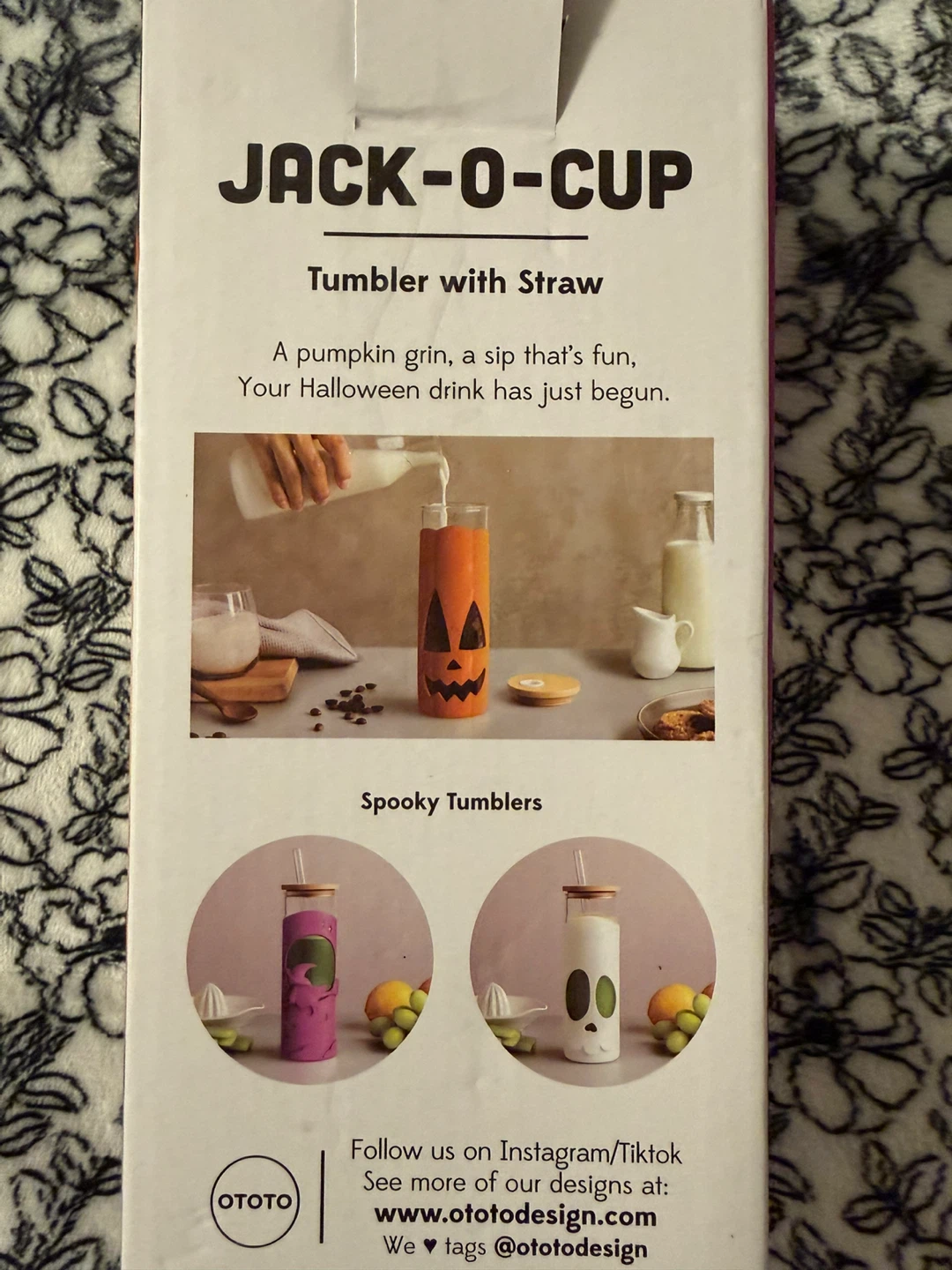 Ototo Jack-O-Cup Tumbler with Straw - Halloween Pumpkin Design - photo 4