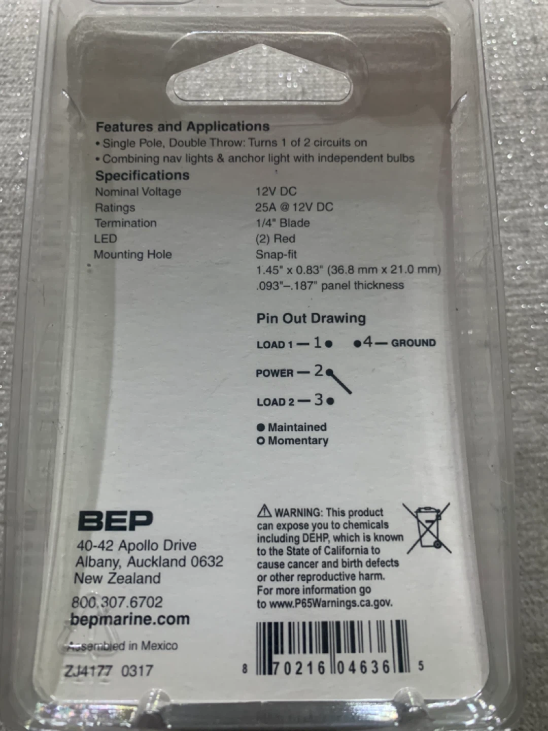 BEP SPDT Rocker Switch Nav Lights - photo 3