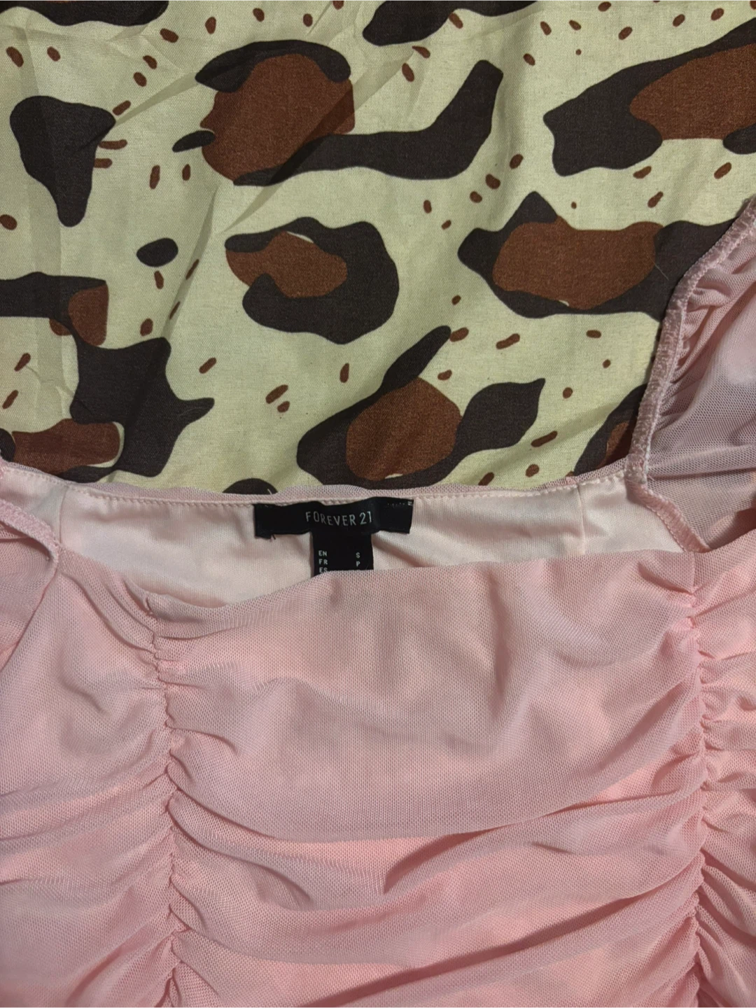 Forever 21 Pink Ruched Mesh Top - photo 2