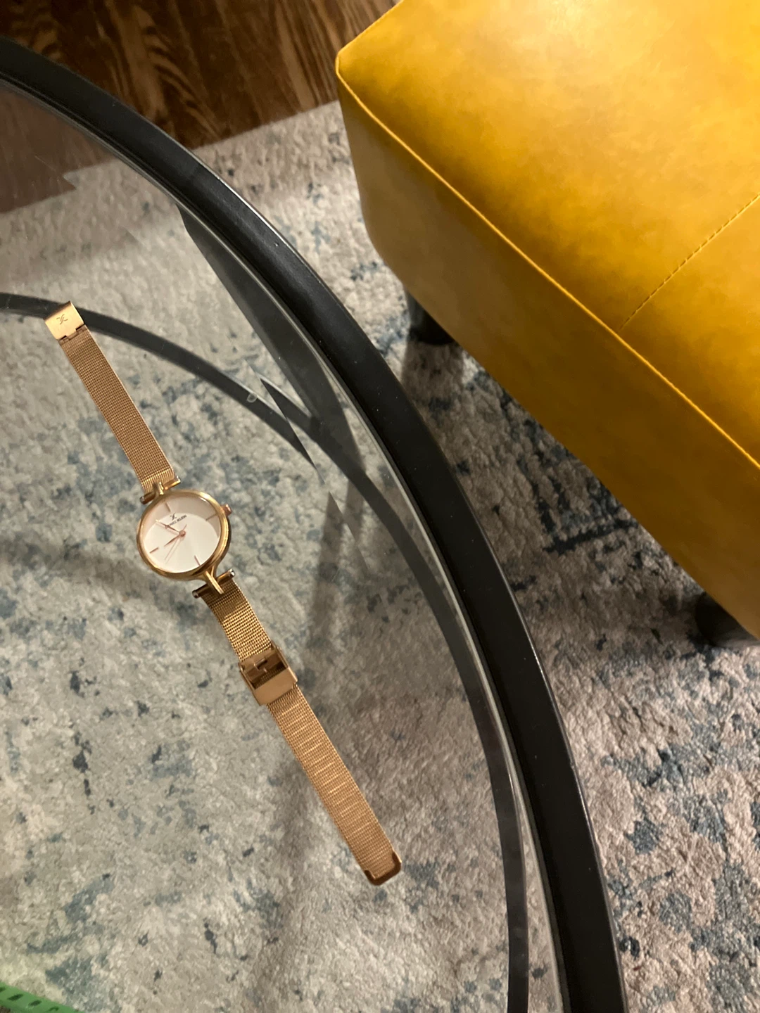 Rose Gold Mesh Band Watch
