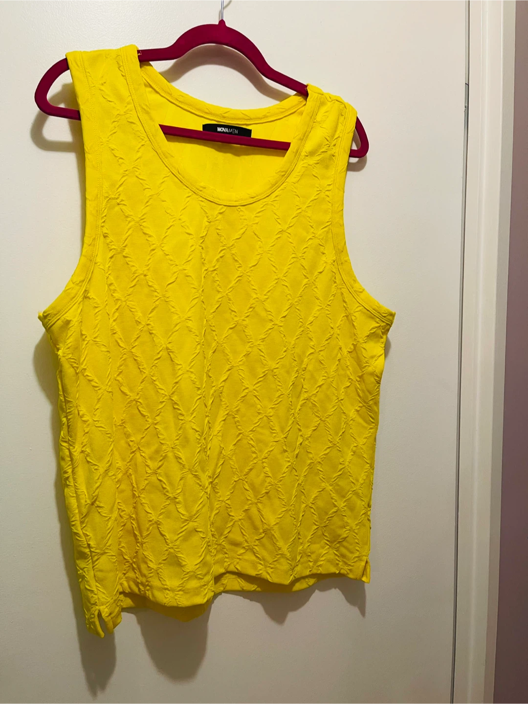 NOVAMEN Yellow Textured Tank Top