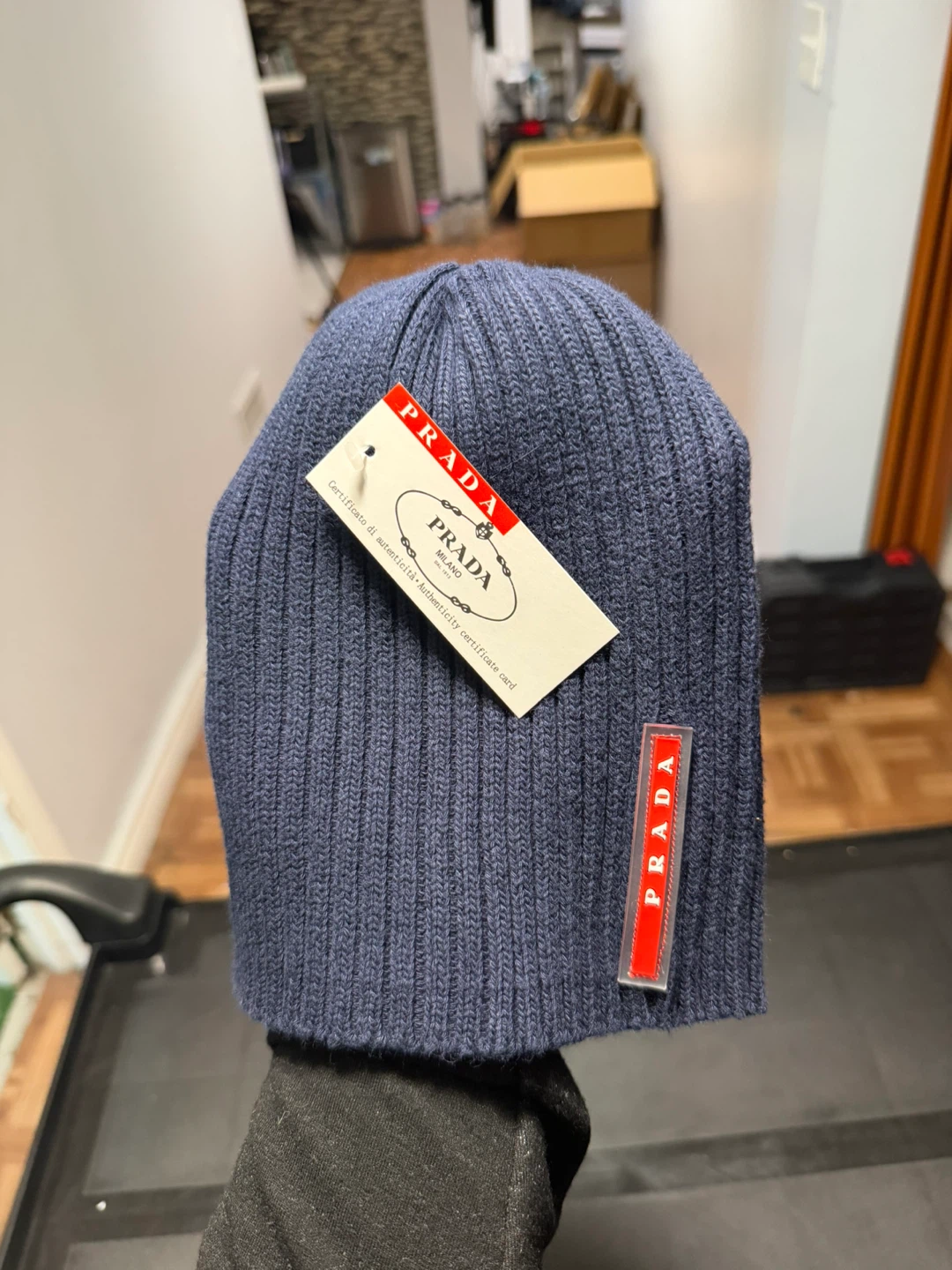 Prada Navy Blue Knit Beanie - photo 2