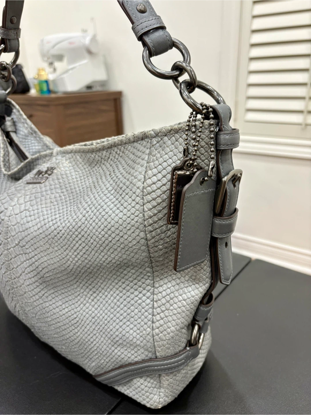 Coach Katarina Slouchy Hobo Grey Snakeskin/Python Embossed Bag - photo 3