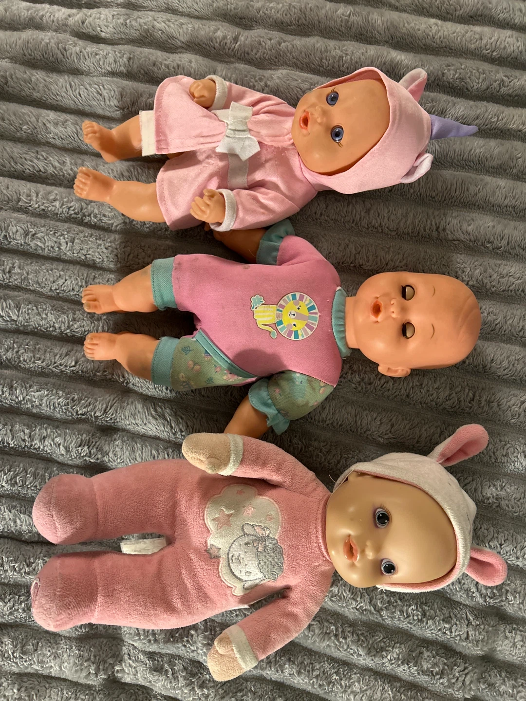 3 Baby Dolls with Outfits