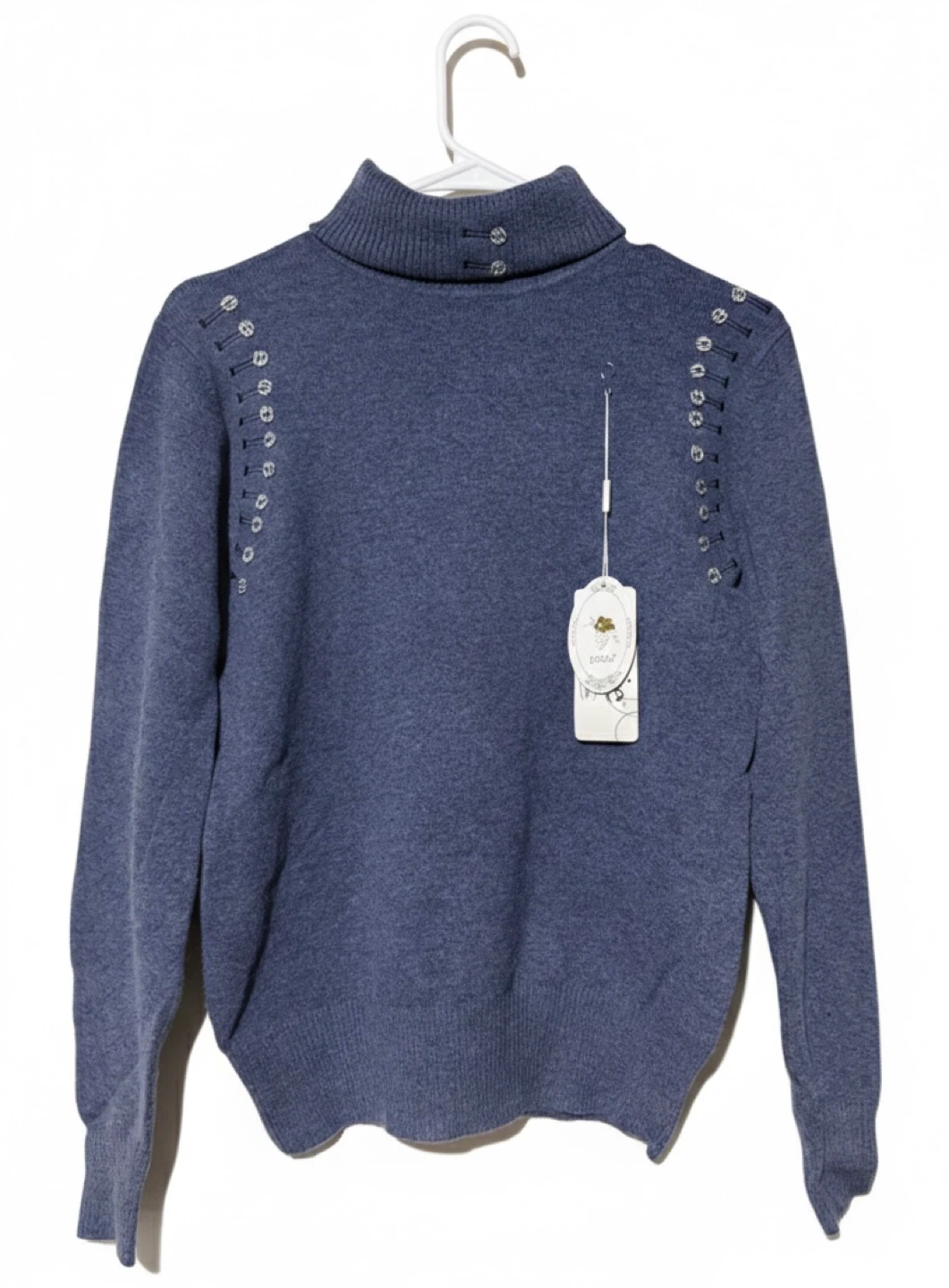Blue Turtleneck Sweater