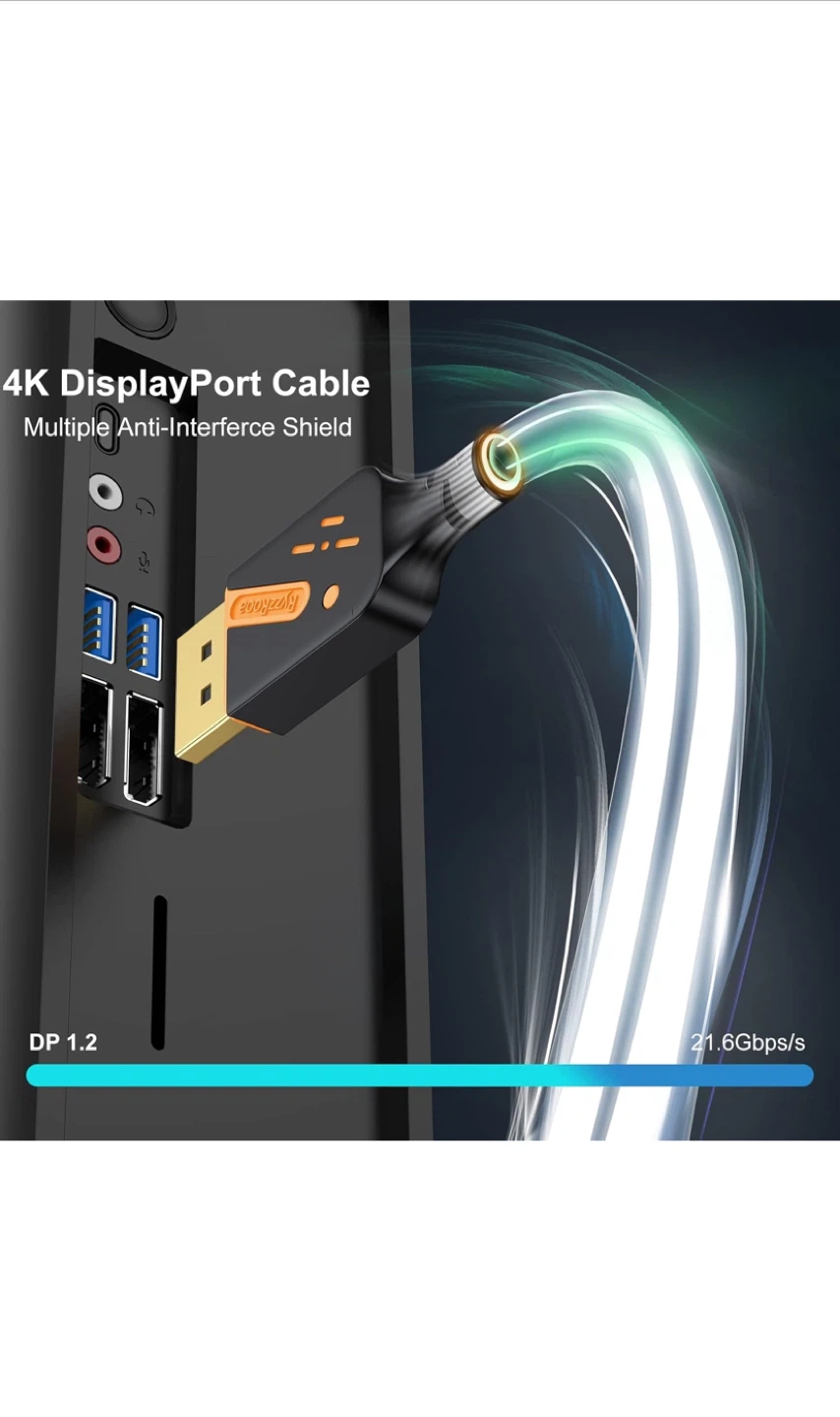 2 x 4K DisplayPort 1.2 Cables - 21.6Gbps - photo 3