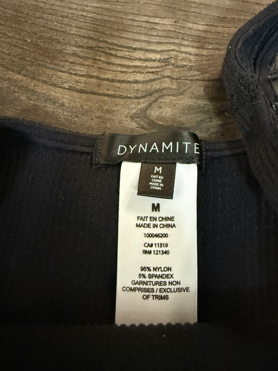 Dynamite Black Ribbed Tank Top - Size M - photo 2
