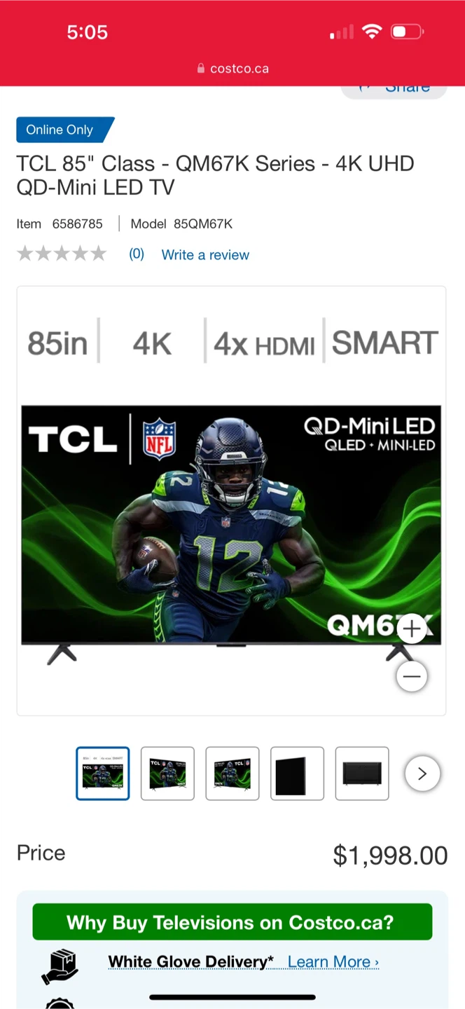 TCL 85" QM6K Series 4K UHD QD-Mini LED Smart Google TV - photo 3