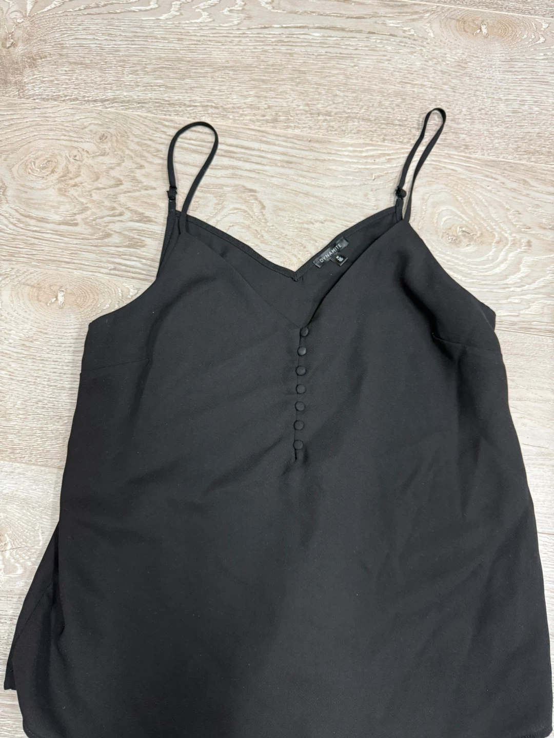 DYNAMITE Black Button-Front Camisole
