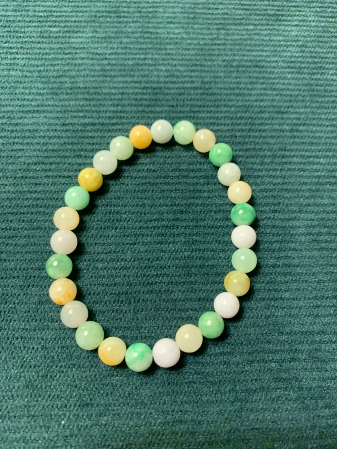 7mm Nuobing Burmese Jadeite Bracelet - Duobao Multi