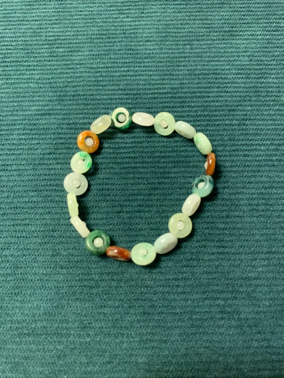 Certified Grade A Jadeite Peace Buckle Donut Bracelet 10mm