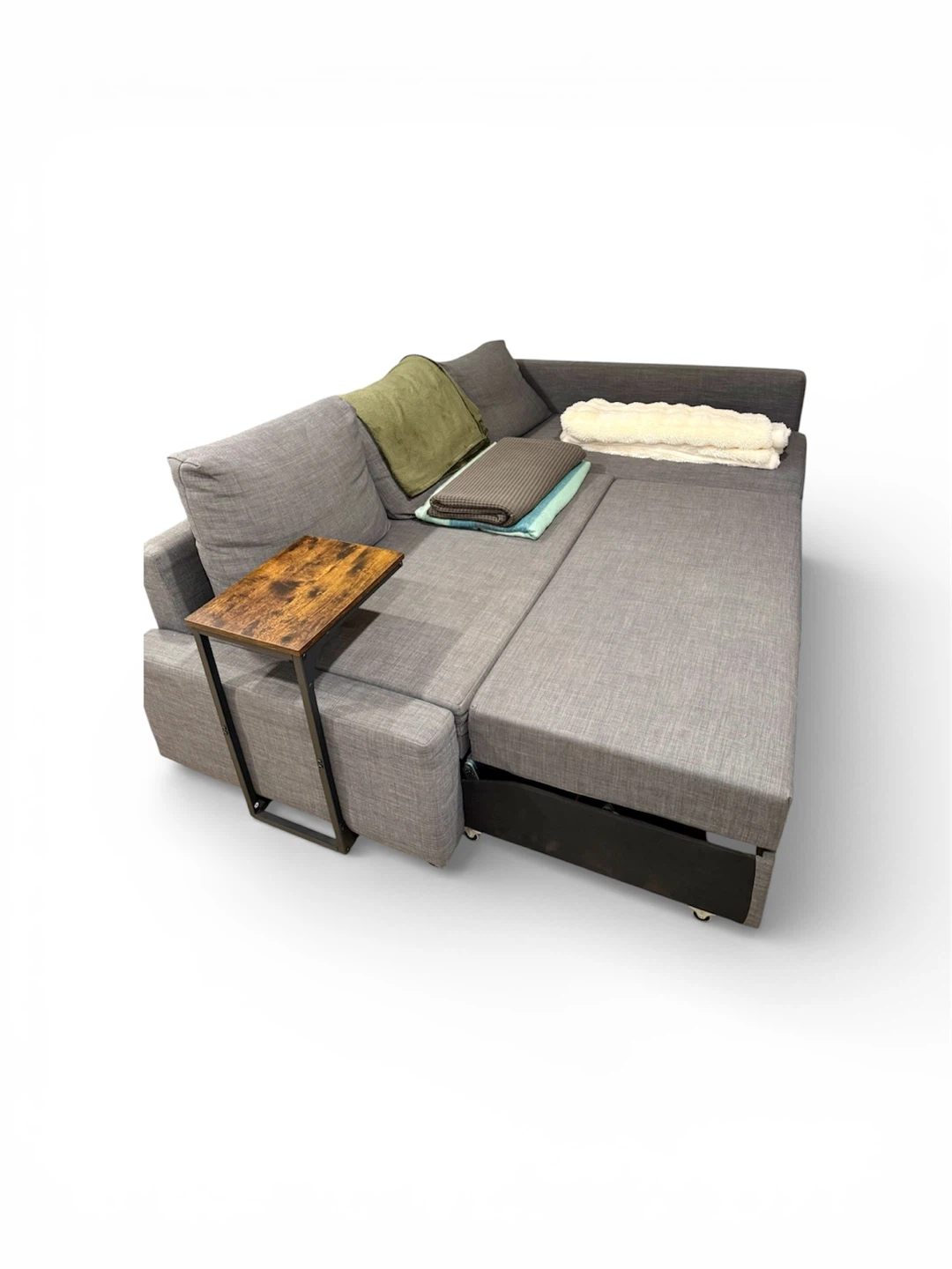 Modern Grey Sectional Couch with Pull-Out Bed - photo 2