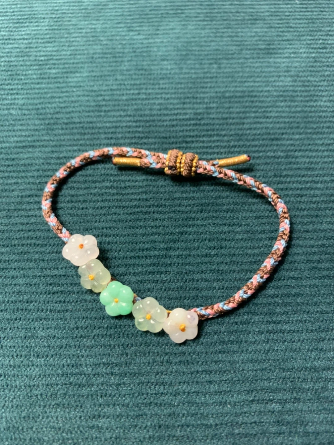 Certified Grade A Burmese Jadeite Flower Bracelet