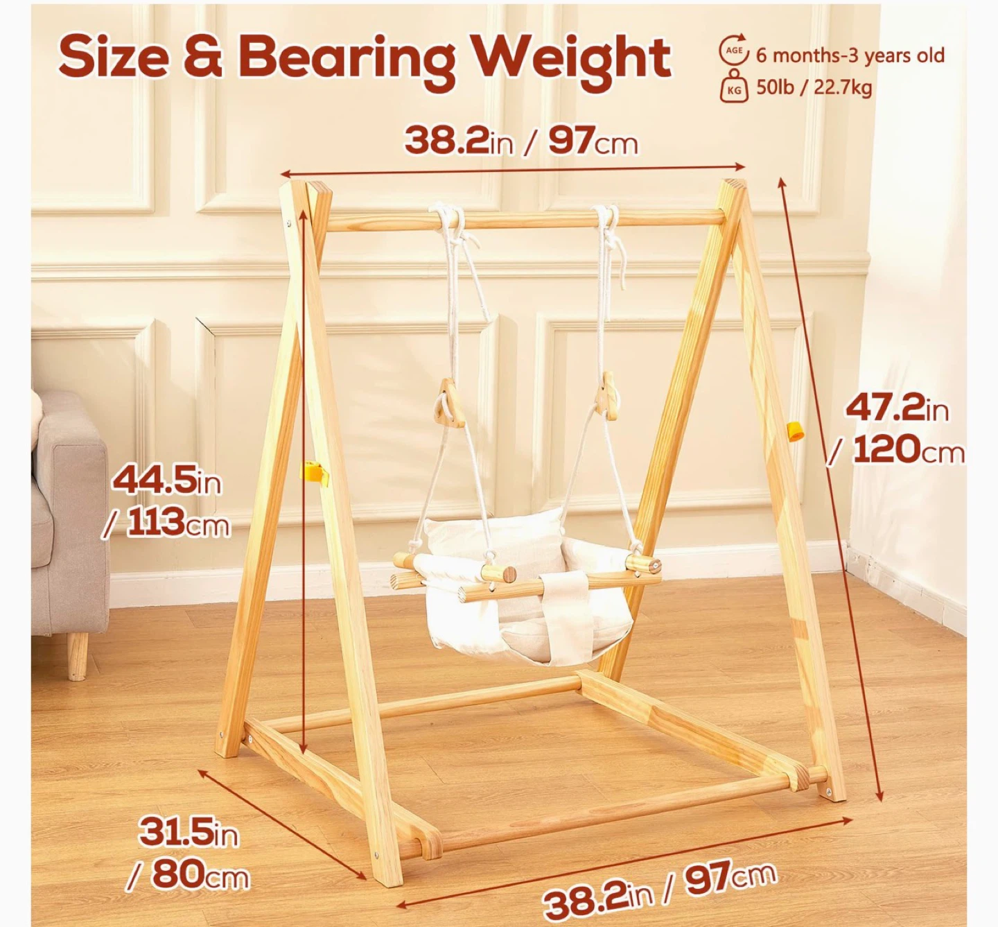 Montessori Wooden Swing Set - photo 2