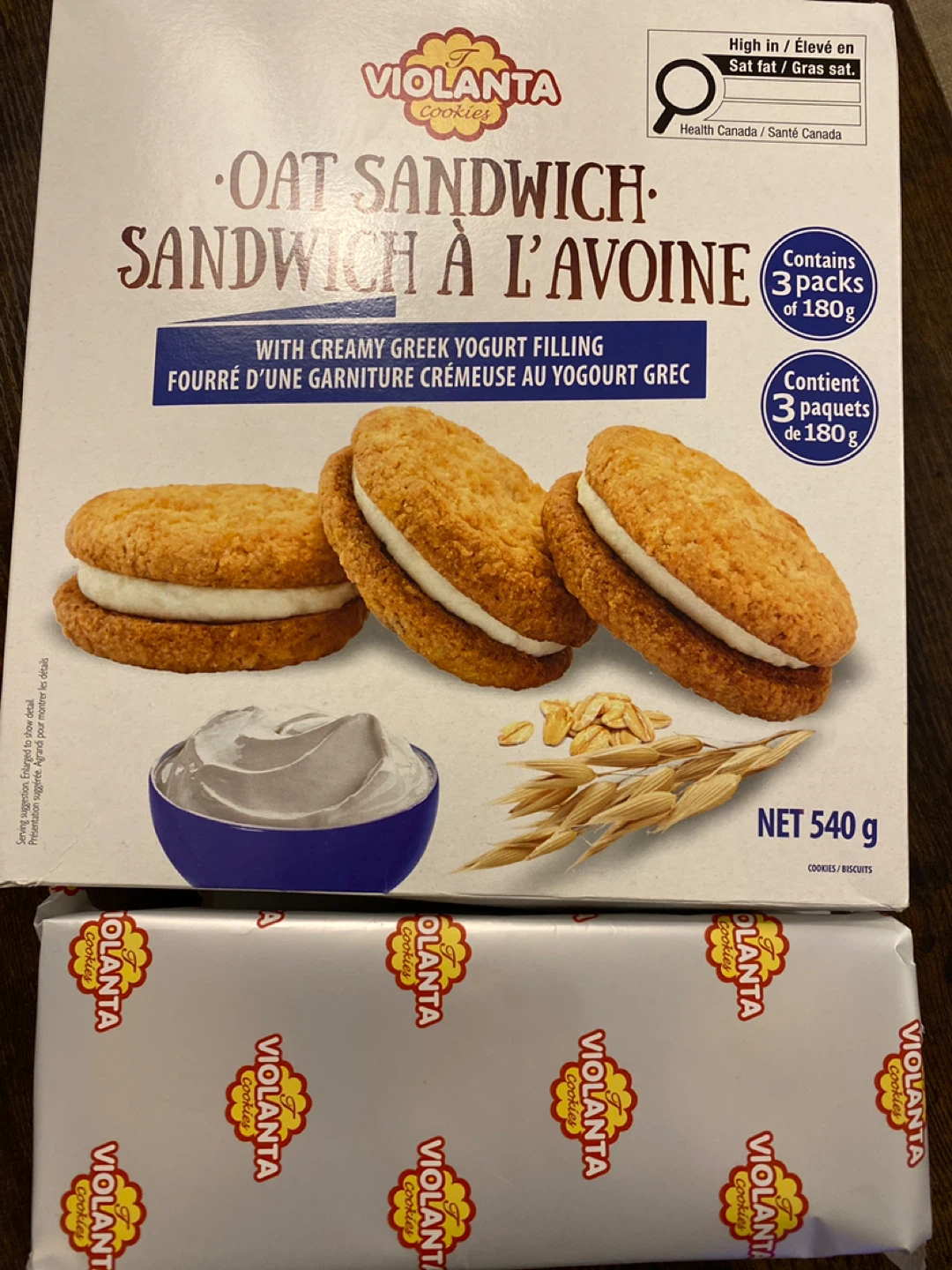Violanta Oat Sandwich Cookies with Creamy Greek Yogurt Filling