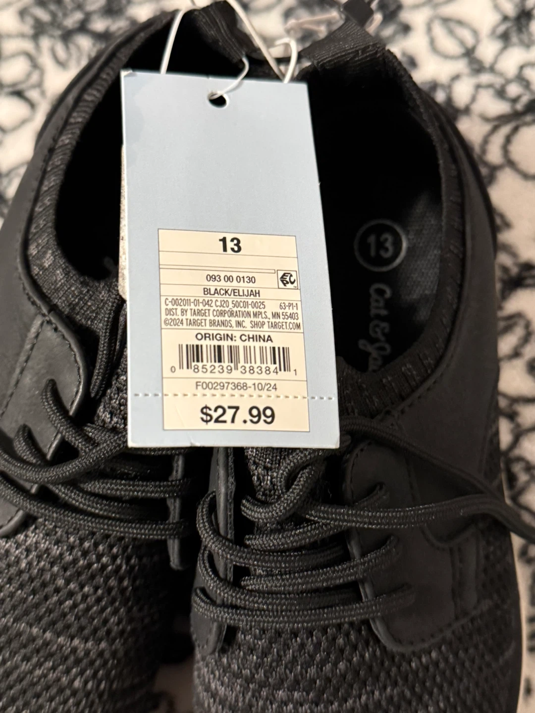Cat & Jack Boys' Black Oxford Shoes Size 13 - photo 2