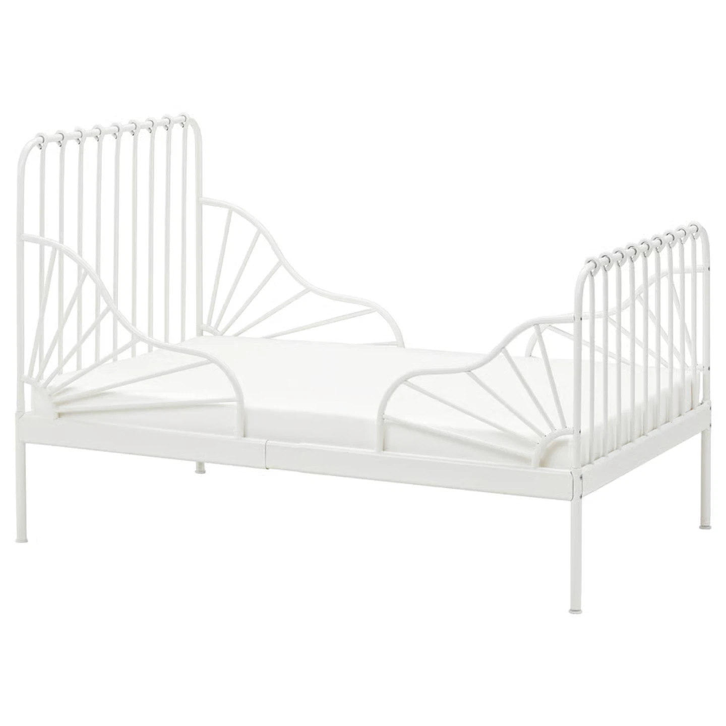 IKEA LÖVBACKEN Bed Frame - White extendable mattress included