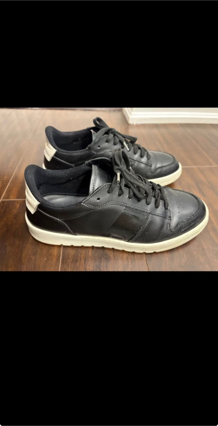 US 9 BOSS Hugo Boss Black Leather Sneakers - photo 2