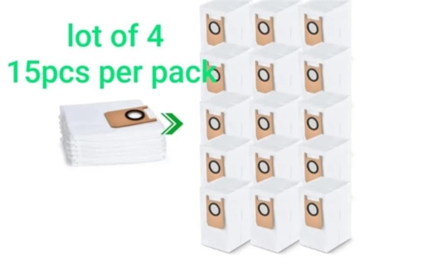 Robot Vacuum Cleaner Bags, 15 pcs per pack - photo 2
