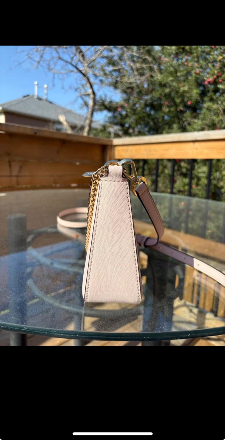 Michael Kors Pale Pink Leather Chain Shoulder Bag - photo 3