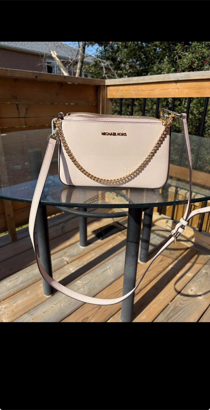 Michael Kors Pale Pink Leather Chain Shoulder Bag