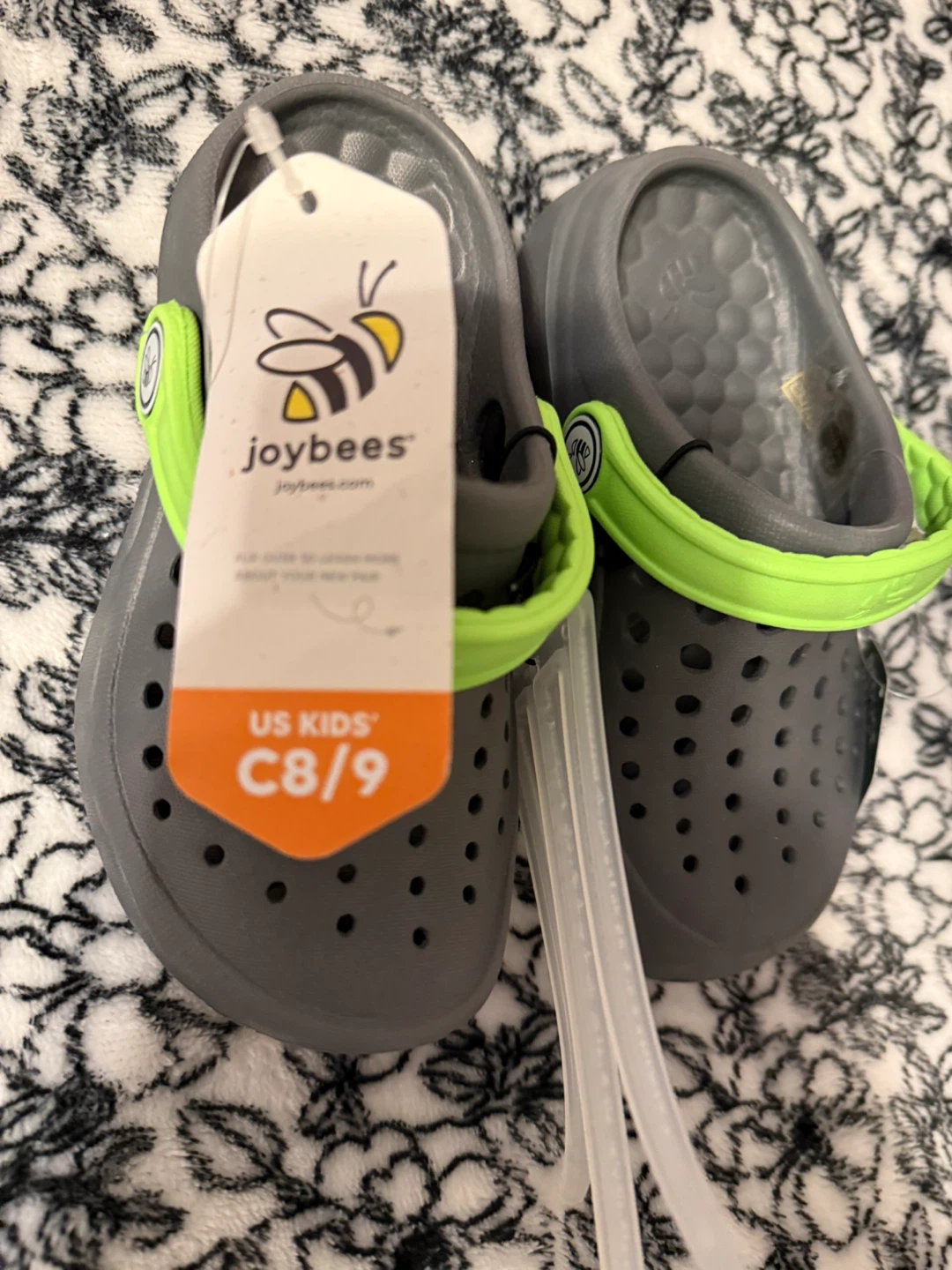Joybees US Kids C8/9 Gray & Neon Green Clogs - photo 2