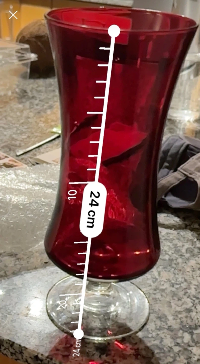 🥕Brand new Red Glass Vase - 24cm - photo 2