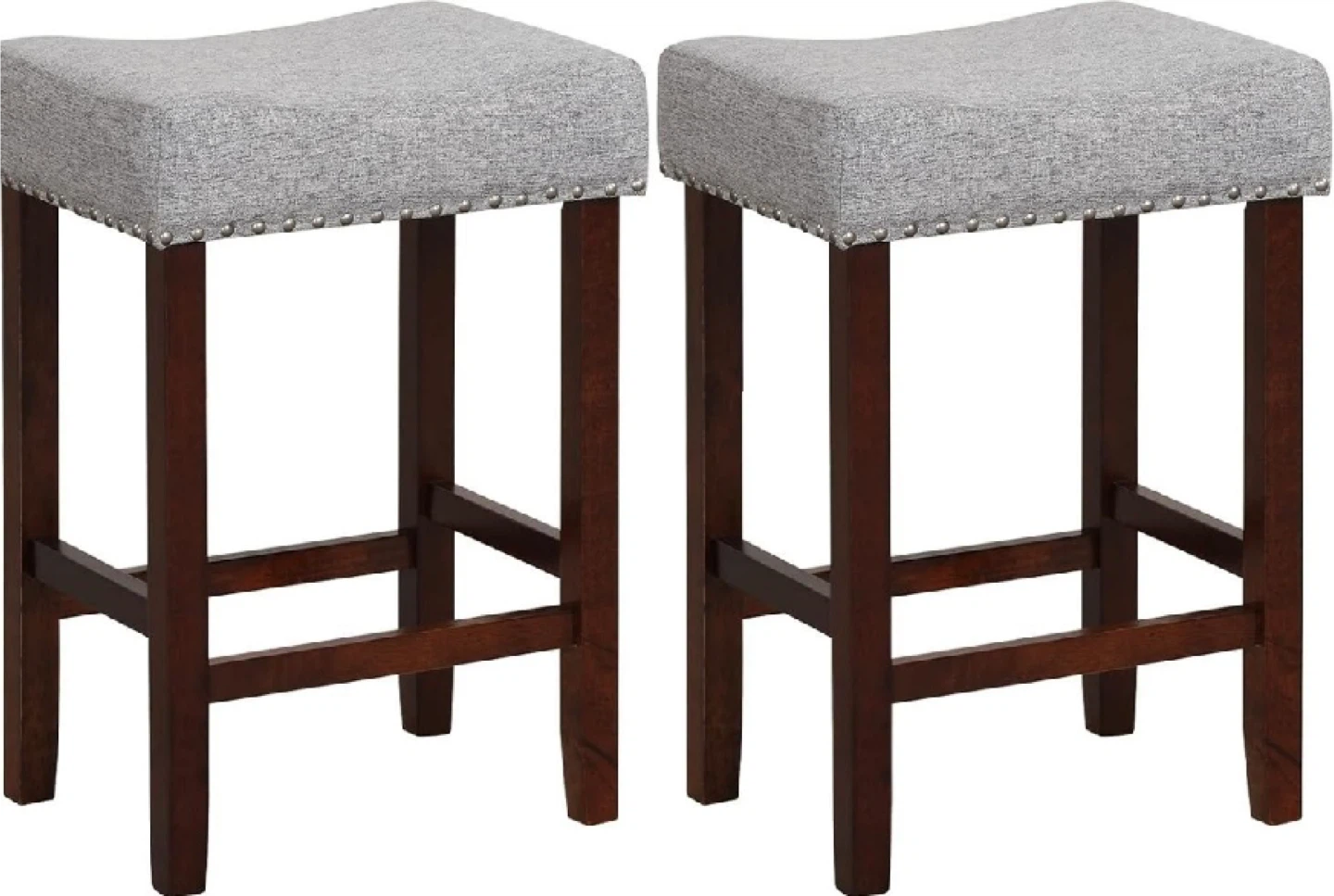 25" Bar Stools Set of 2, Grey
